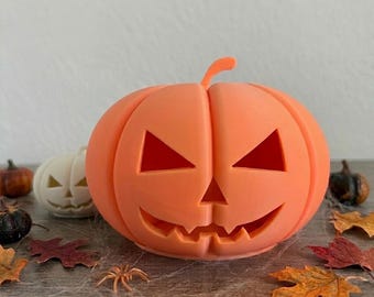 3D Printed Halloween Pumpkin Jack-o-Lantern, Glow in the Dark Halloween Decor, Spooky Fall Home Decoration, Cute Halloween Figurine