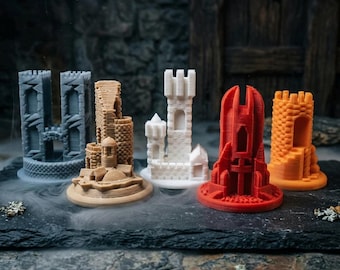 Piezas de juego de Catan impresas en 3D, accesorios mejorados para juegos de mesa, miniaturas de castillos medievales, figuras de diorama para juegos de guerra de mesa.