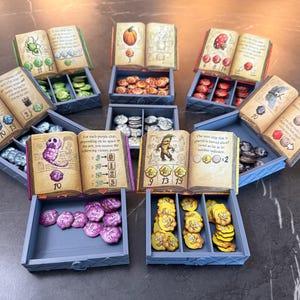 Quacks of Quedlinburg Game Organizer | 3D Printed Token Tray Set | Handmade Board Game Accessory | Game Upgrade