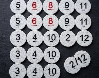 Catan Number Tokens - 3D Printed Hex Numbers for Catan Board Game, 3-4 players, 5-6 players Custom Catan Accessories