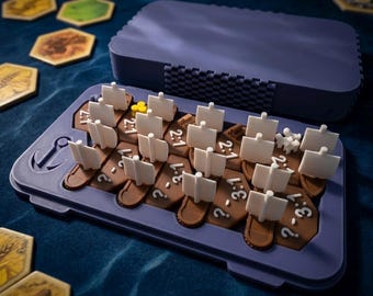3D Printed Catan Trading Boat Set, Upgrade Accessory, Custom Harbor Boats for Catan Board Game, Tabletop Gaming Gift, Board Game Organizer