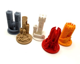 Catan Game Pieces, Board Game Accessories, Castle for DIY Craft for Dioramas, Wargaming Creative Projects, Castles