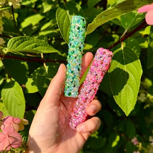 Bedazzled Travel Tube | Handmade Boho Gift | Waterproof Smellproof Case | Custom Color | Crystals Trinkets Coins Plants |