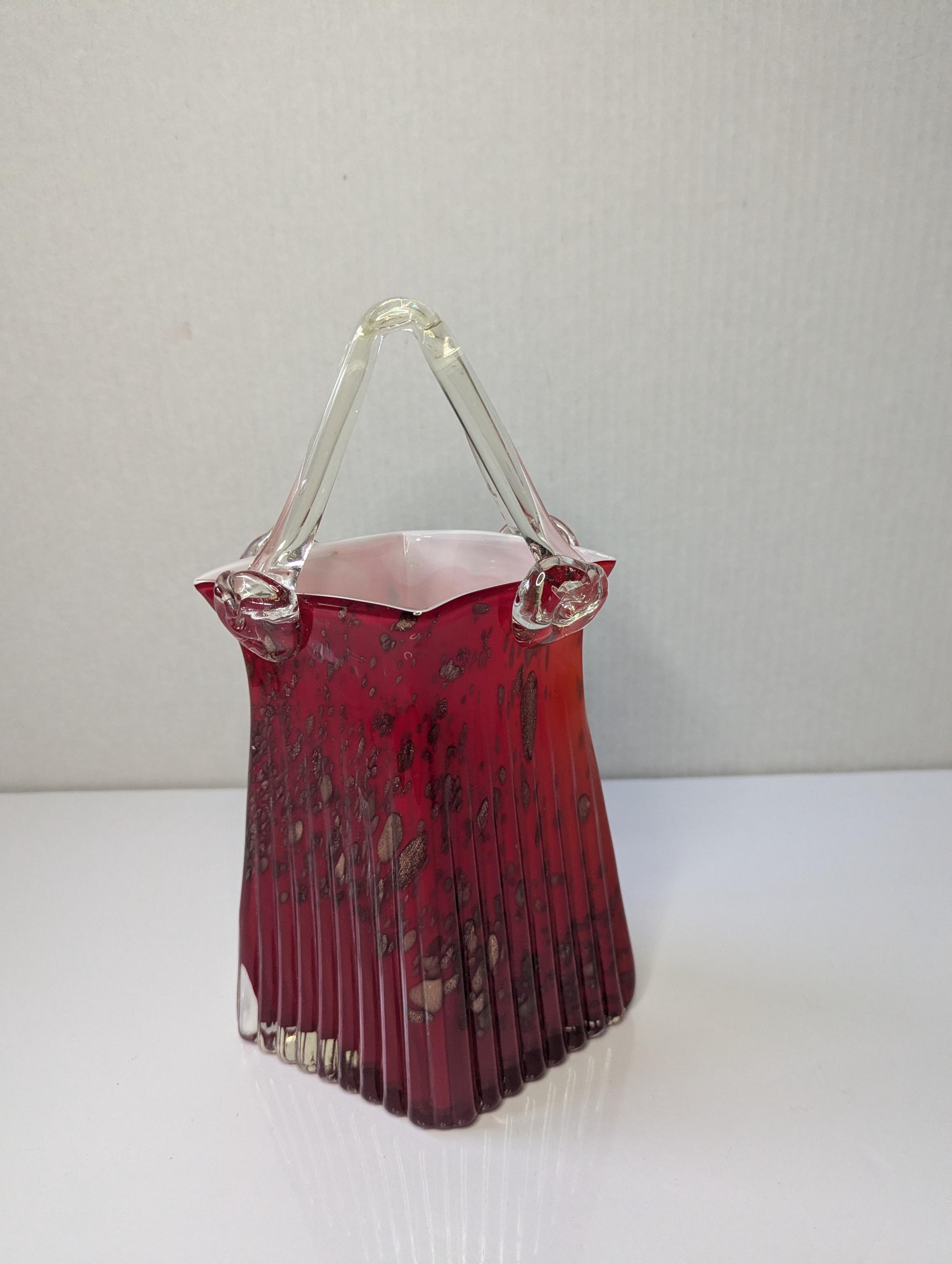 Murano Red Vase - Etsy