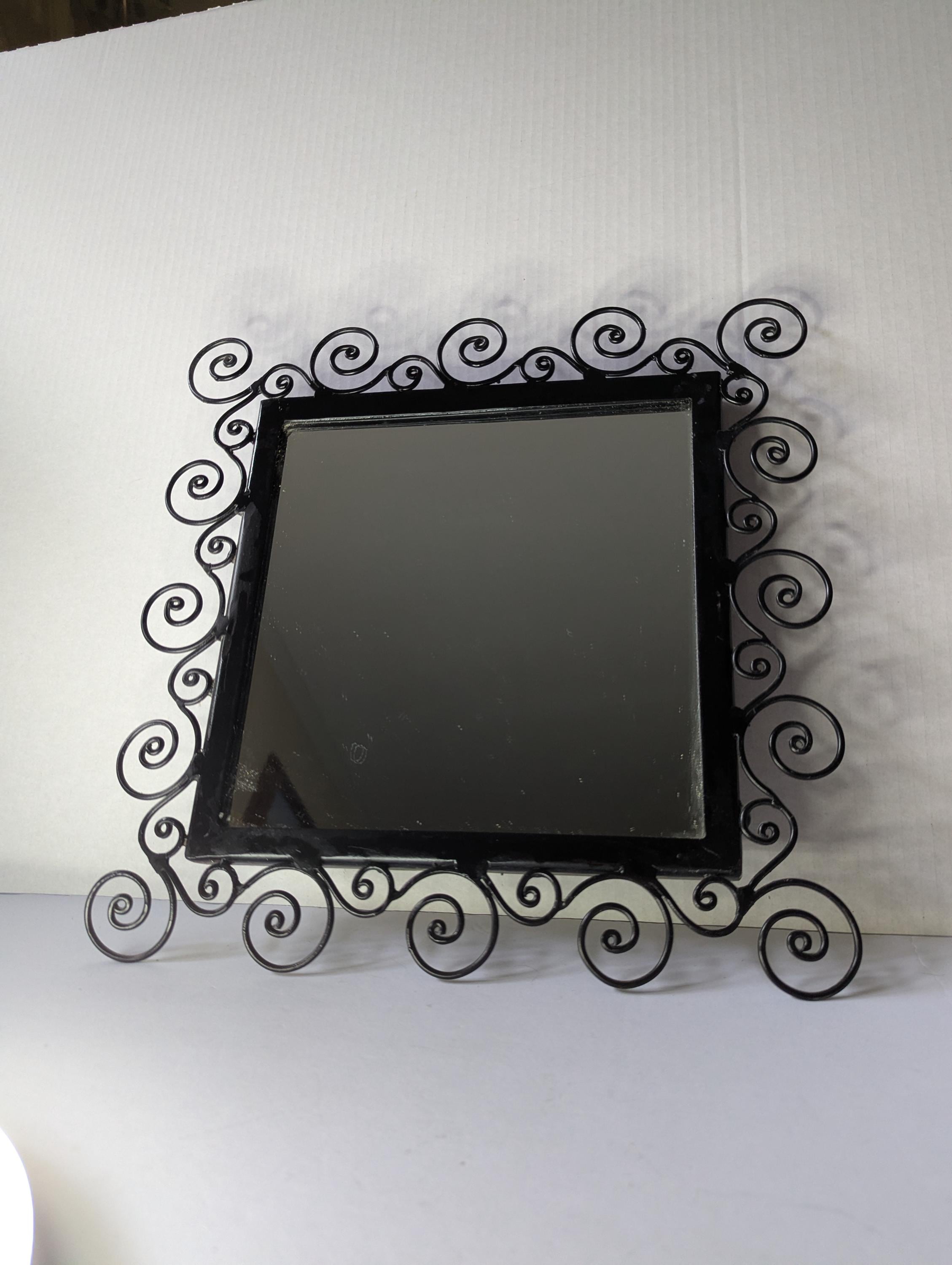 Vintage IKEA Noresund Postmodern Mirror in Wrought Iron Swirly