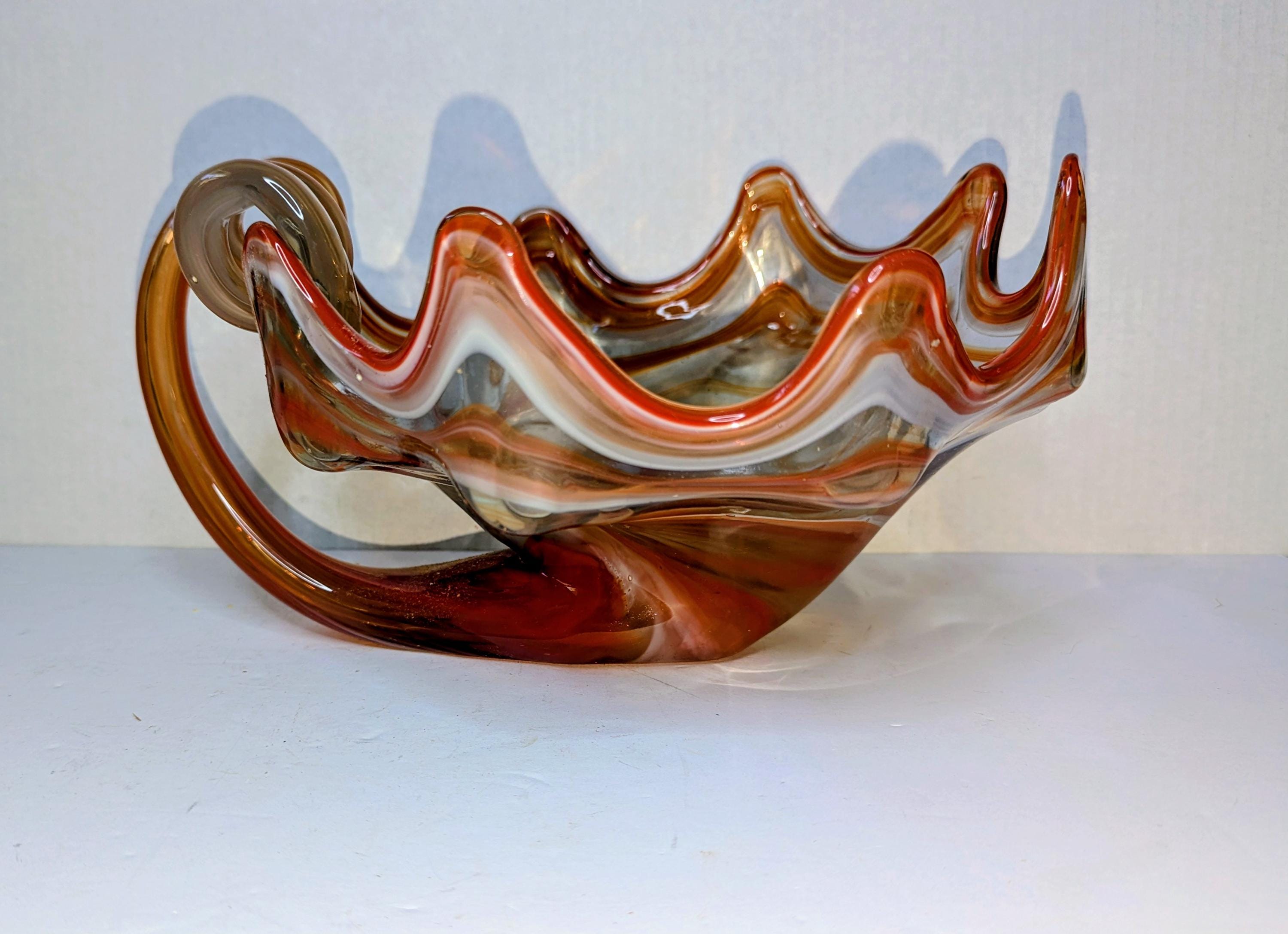 MURANO ウラン 蓋物 オレンジ ミルフィオリ キャンディポット お碗 Orange Murano Vase - Etsy