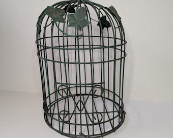 Jaula de metal para pájaros, colgador decorativo para plantas, 38 cm de alto, 25 cm de diámetro.