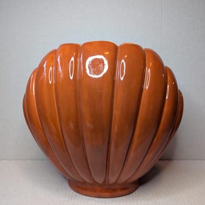 Large Ceramic Orange Shell Planter 14&quot;