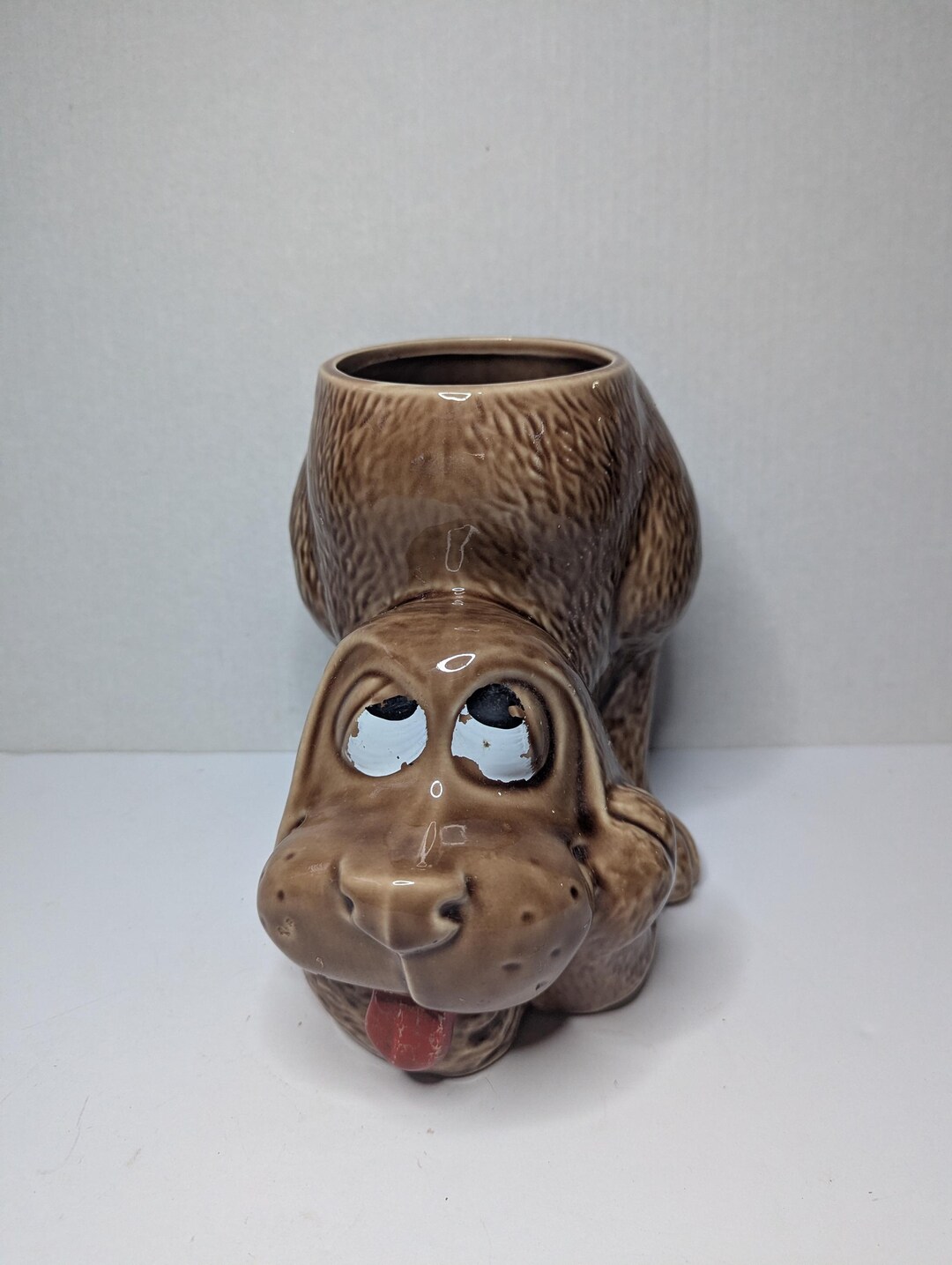 Vintage 1970s Mccoy USA 0272 Hound Dog Cookie Treat Jar Canister