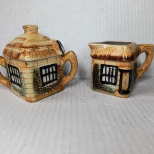 Vintage Cream And Sugar Serving Set, House Design. Made In Japan