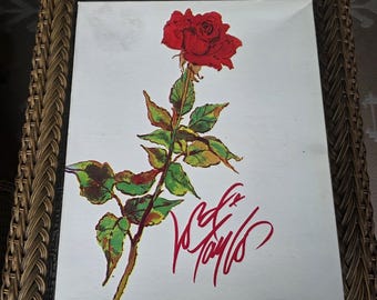 Lord & Taylor Red Rose-geschenkdoos met bloemendoos 1999 winkelbon 15 x 12 x 3,5 VTG