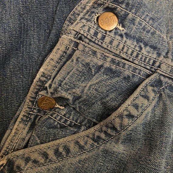 VTG Lee Denim Overalls 1940s 1950s Sanforized Don… - image 5