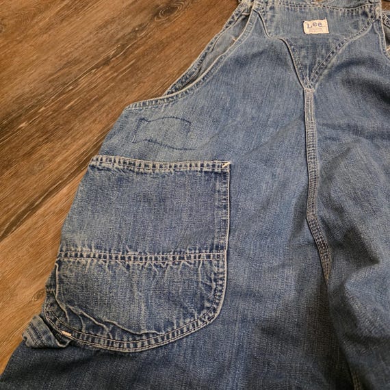 VTG Lee Denim Overalls 1940s 1950s Sanforized Don… - image 11