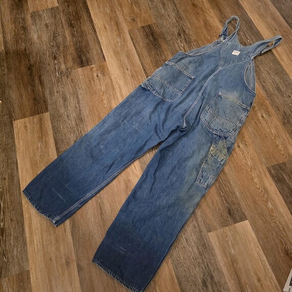 VTG Lee Denim Overalls 1940s 1950s Sanforized Don… - image 18