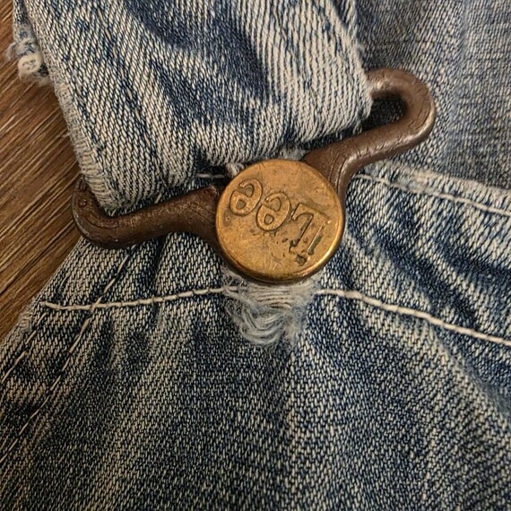 VTG Lee Denim Overalls 1940s 1950s Sanforized Don… - image 3