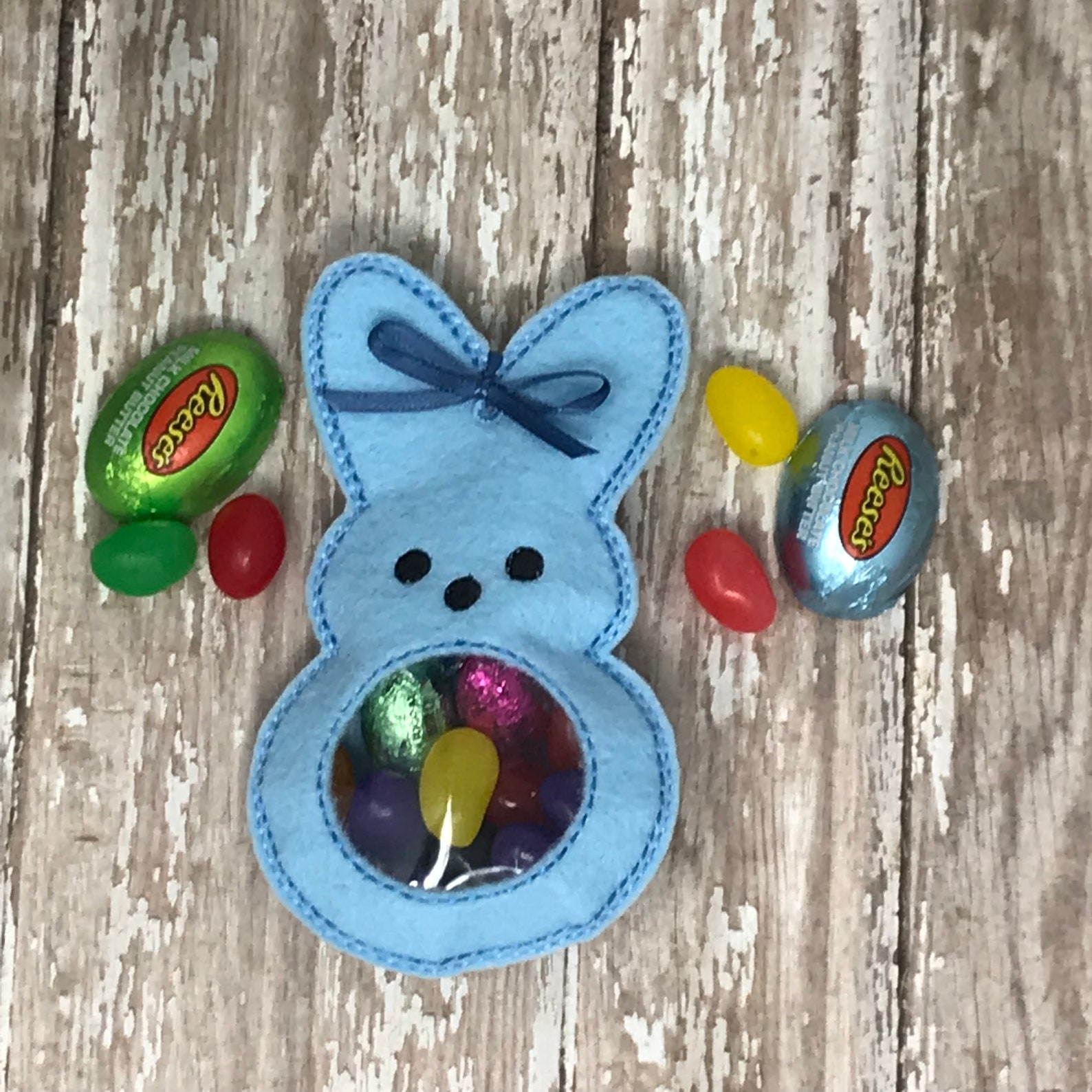 Marshmallow Bunny Peekaboo Treat Bags Large Felt Bunny Party Etsy