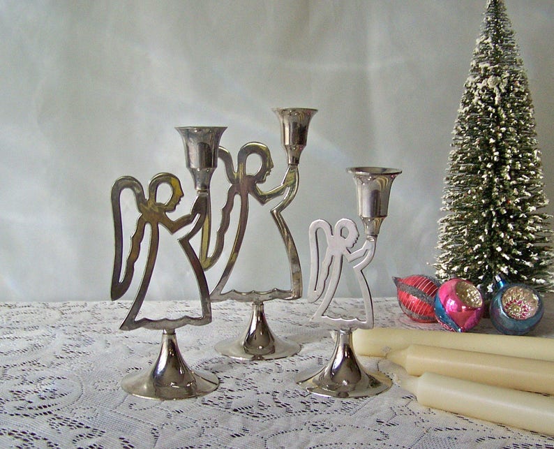 Angel Candlestick Holders Etsy