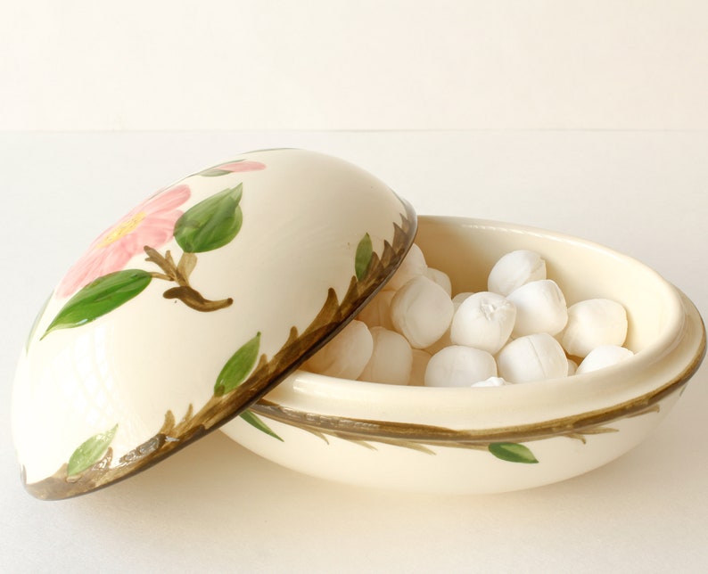 Vintage Franciscan Ware Covered Candy Dish Desert Rose ...