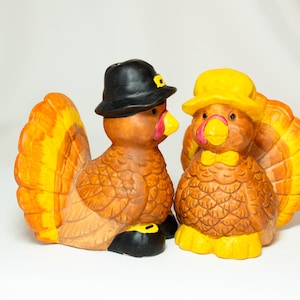 Vintage kalkoen zout- en peperstel Thanksgiving-decor