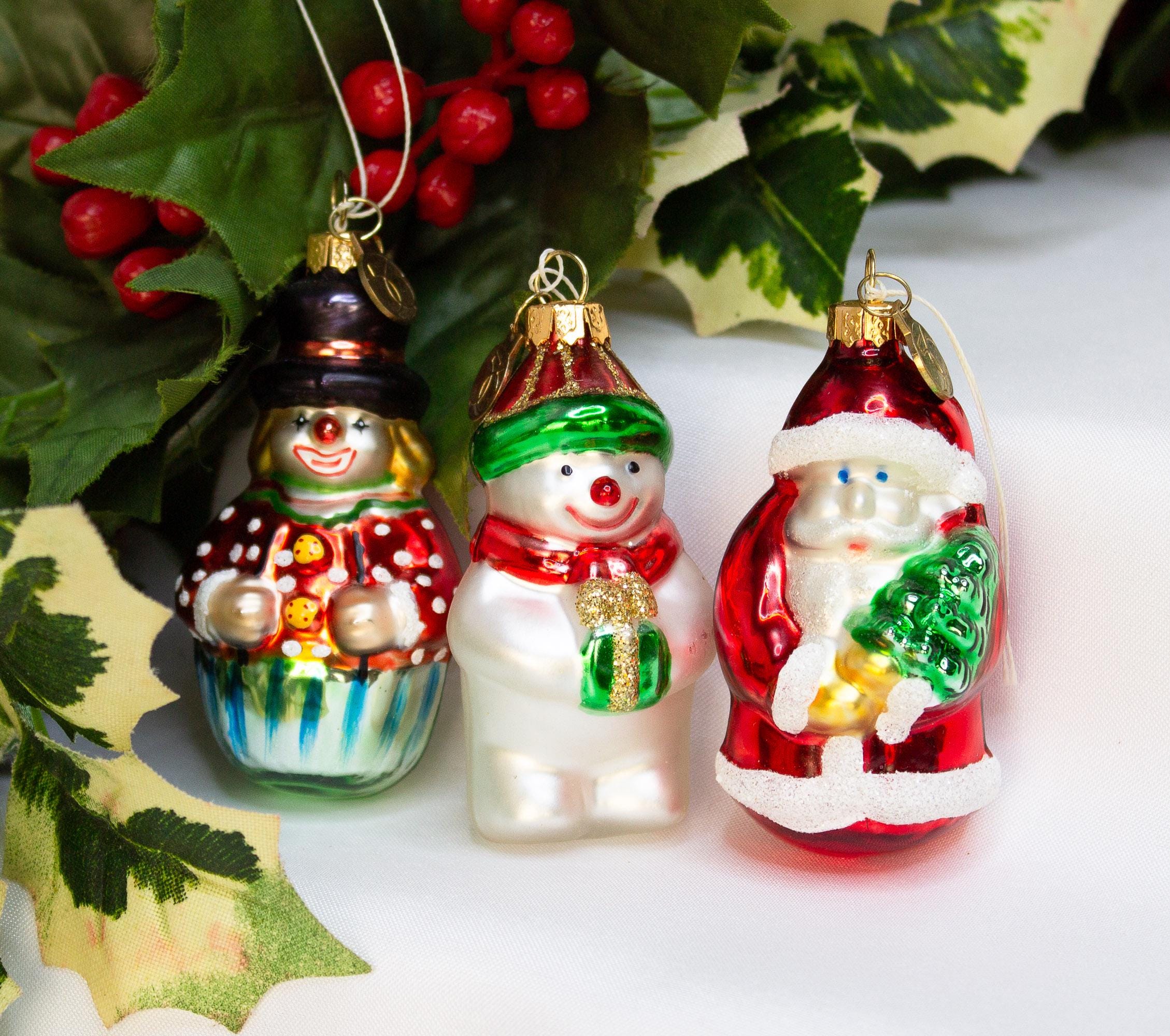 Vintage Mini Christmas Ornaments, Set of 3 - Etsy Israel