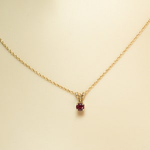 Vintage Garnet Crystal Pendant Necklace Petite 14k Gold - Etsy
