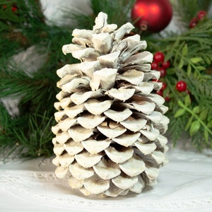 White Pinecone Holiday Decor Ready To Hang