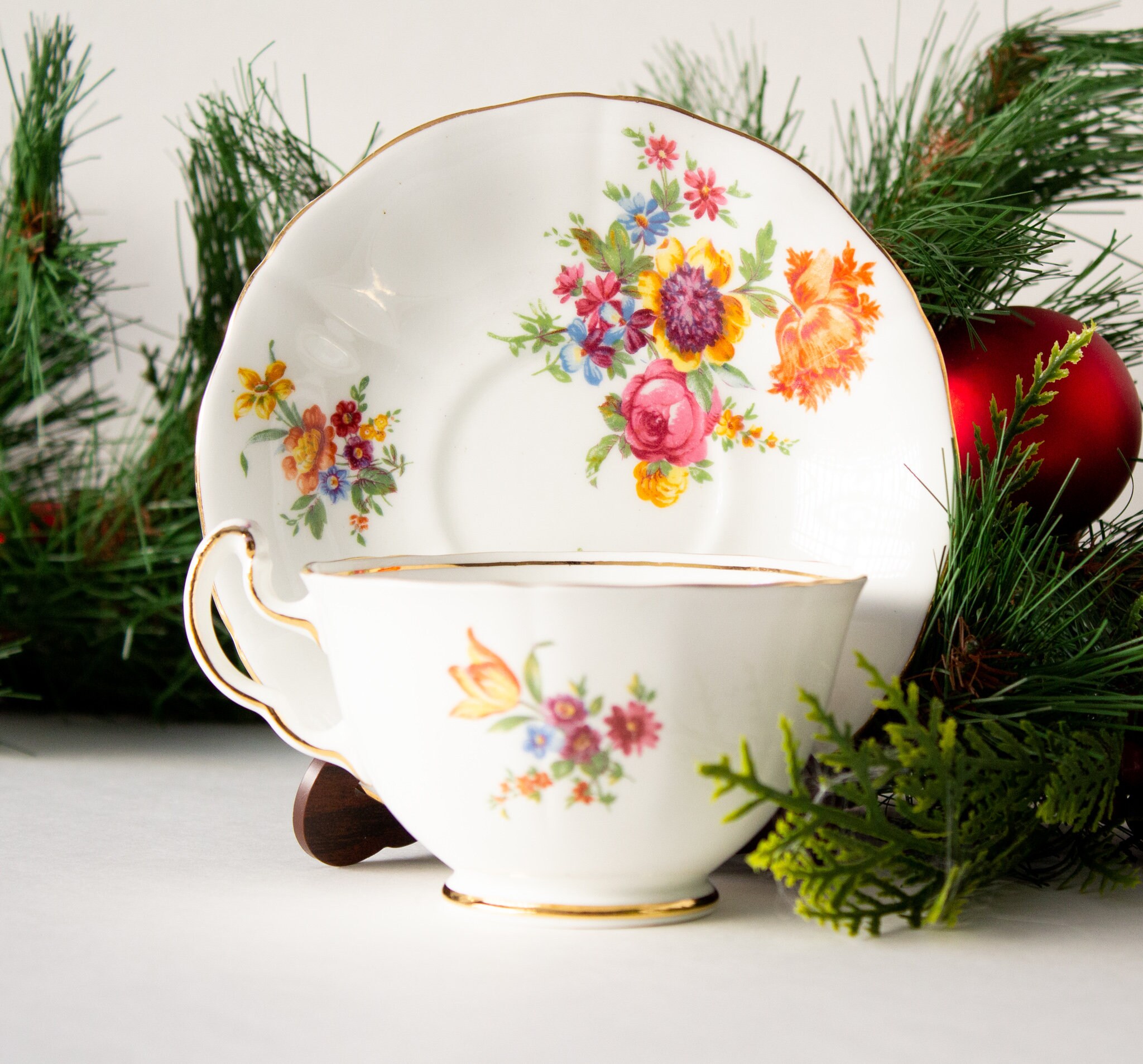 ヴィンテージ アダレイ ティーカップ＆ソーサー 秋の色彩 1960年代