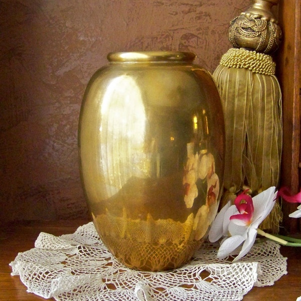 Vintage Brass Vase Urn