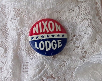 Presidential Campaign Button Nixon Lodge Vintage Politics