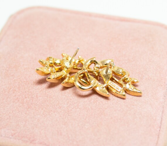 Leaf Post Earrings Gold-Tone By Napier Circa 1980s - image 3