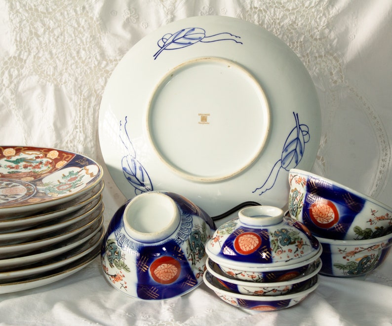 Vintage Gold Imari Dinnerware Service for 8 Gold Accent Circa Etsy