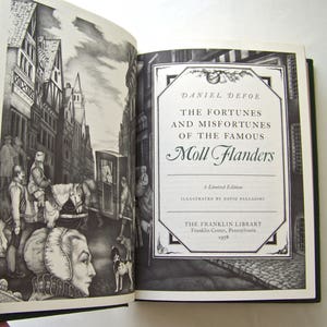 Moll Flanders Hardcover Book 22k Gold Accents 1978