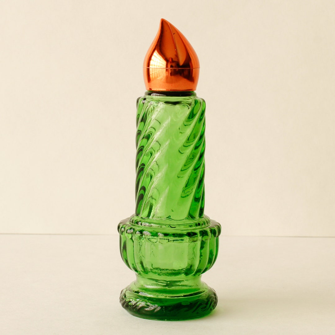 Avon Christmas Candle Perfume Bottle Emerald Green Empty Etsy 日本