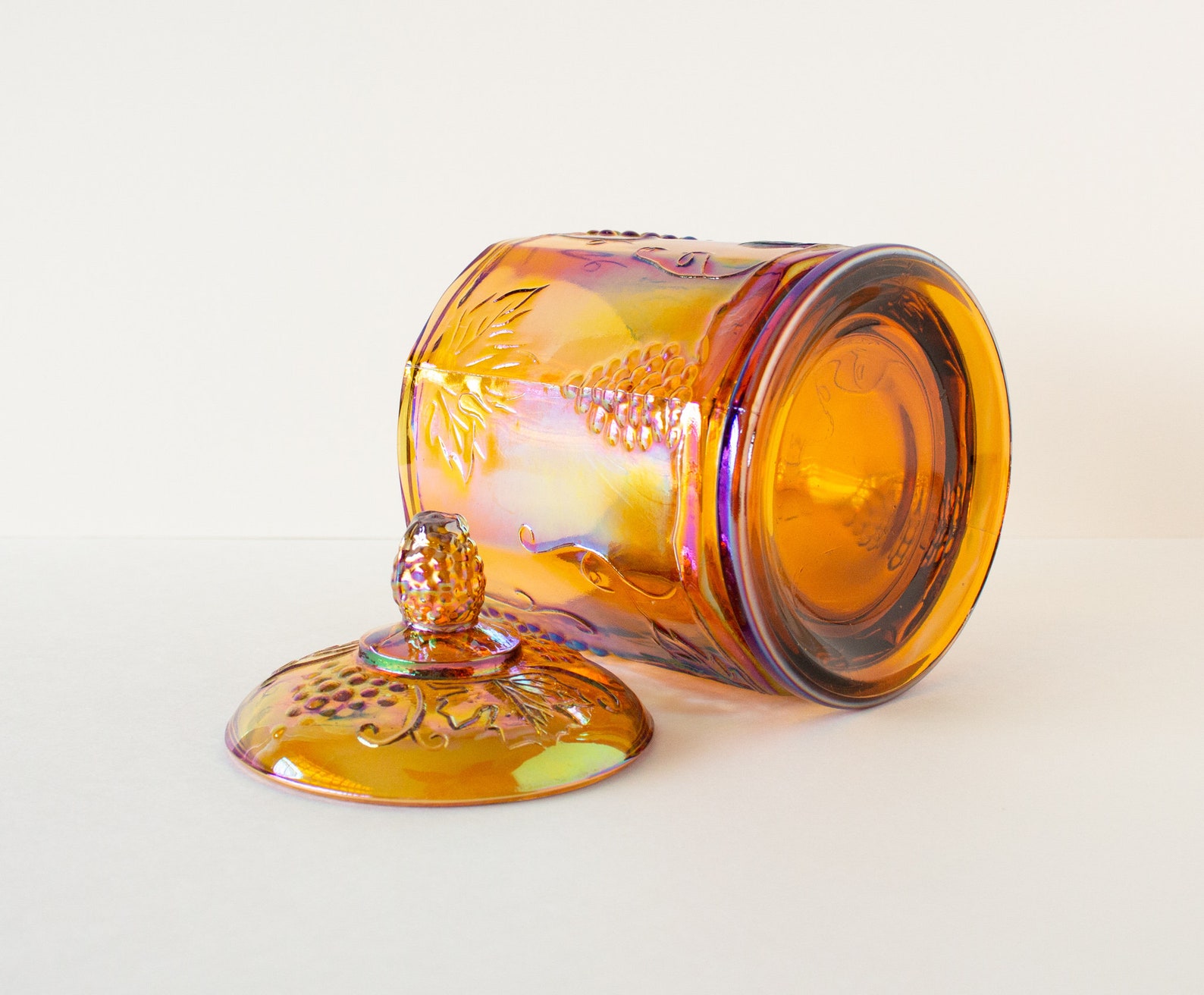 Vintage Fasching GlasKanister Bonbond Dose Ernte Gold Küchen | Etsy