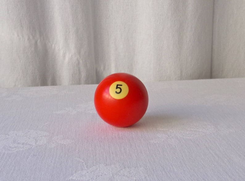 Vintage Bakelite Billiard Ball Number 5 Orange