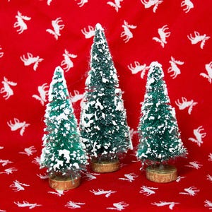 Vintage Tiny Bottle Brush Trees Set of 3