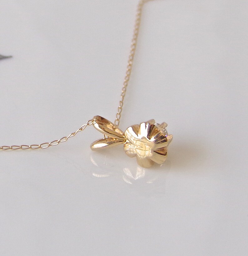 Vintage Diamond Solitaire Pendant Necklace 14K Gold .23 Cwt Etsy