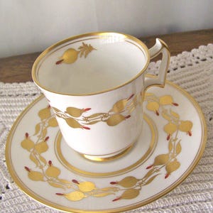 Royal Chelsea Teacup and Saucer Gold Floral