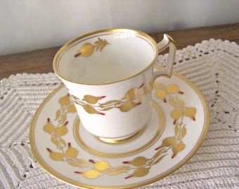 Vintage Royal Chelsea Teacup and Saucer Gold Floral