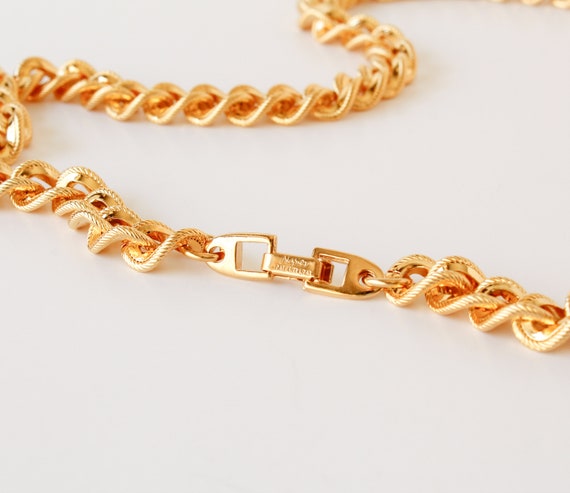 Napier Chunky Necklace Bright Gold Tone Twisted C… - image 5