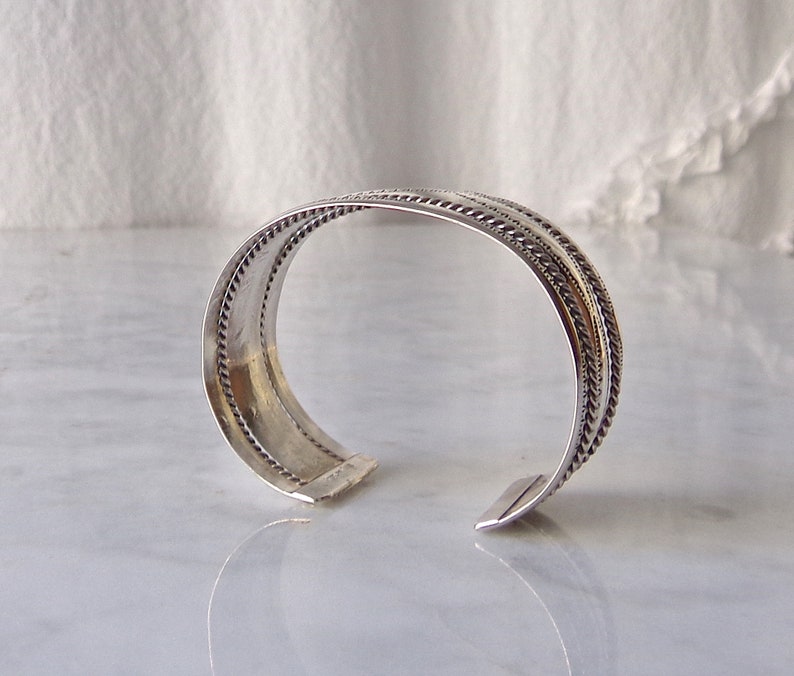 Vintage Cuff Bracelet Sterling Silver Signed