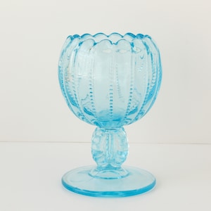 Vintage Turquoise Compote Bowl Early American