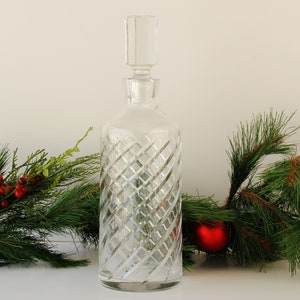 Vintage Crystal Decanter Spiral Pattern