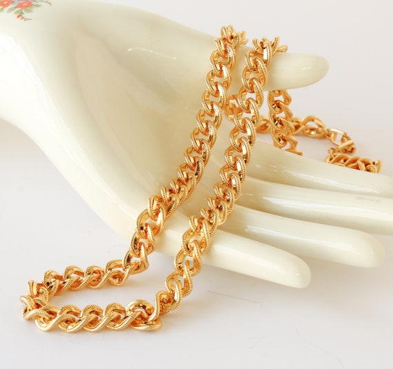 Napier Chunky Necklace Bright Gold Tone Twisted C… - image 2