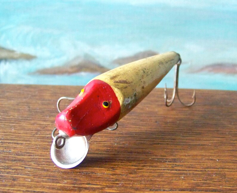 Vintage Wood Fishing Lure Bait Tackle Lure Collector Camping Etsy