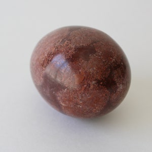Vintage Brown Marble Stone Egg And Stand With Mirror