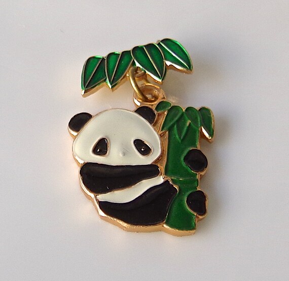 Panda Bear Enamel Brooch - image 1