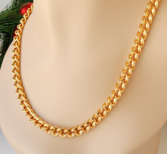 Napier Chunky Necklace Bright Gold Tone Twisted C… - image 1