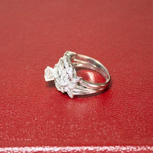 Vintage Diamant Braut Set 14K Weißgold Verlobungsring