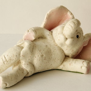 Vintage Pink Pottery Elephant